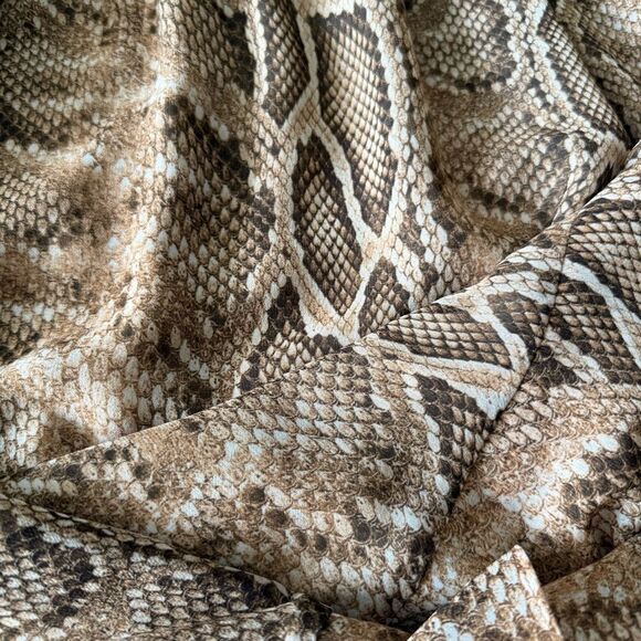 Zara Neutral Esthetic Snakeskin Halter Flowy A-Line Midi Dress Size S - Picture 2 of 8